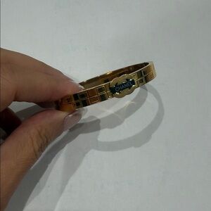 Fashion Gold and Black Logo Bangle bracelet no tarnish waterproof